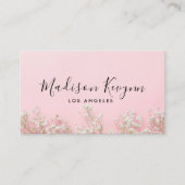 Carte De Visite Fleur sauvage minimaliste rose Boho (Devant)