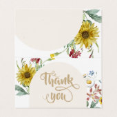 Carte De Visite Fleur Sauvage Papillons Tournesol Merci (Extérieur déplié)