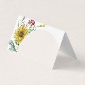 Carte De Visite Fleur Sauvage Papillons Tournesol Merci (Dos)