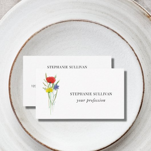 Carte De Visite Fleur sauvage professionnel