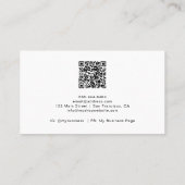 Carte De Visite Fleur sauvage QR Code printemps floral noir (Dos)
