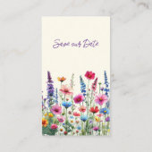 Carte De Visite Fleur sauvage Symphonie-Mariage Enregistrer La Dat (Dos)