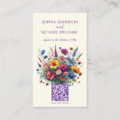 Carte De Visite Fleur sauvage Symphonie-Mariage Enregistrer La Dat (Devant)