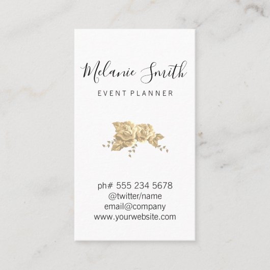 Carte De Visite Fleur simple et élégante (Devant)