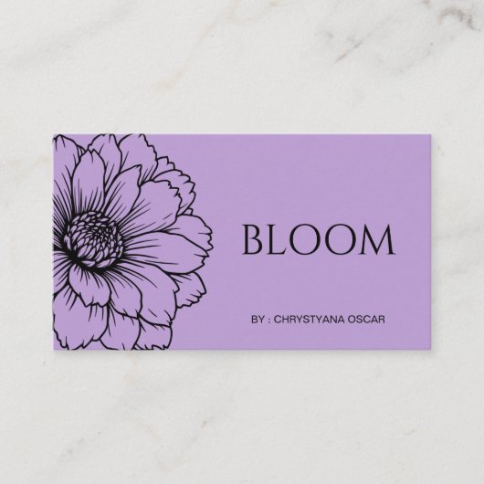Carte De Visite Fleur simple Lilac (Devant)