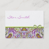 Carte De Visite Fleur tourbillonnant Faisly framboise et chaux (Dos)