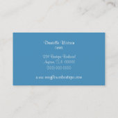 Carte de visite Fleur tout simple rétro, Bleu (Dos)