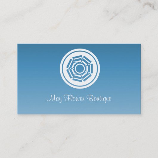 Carte de visite Fleur tout simple rétro, Bleu (Devant)