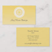 Carte de visite Fleur tout simplement rétro, Jaune (Devant / Derrière)