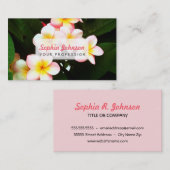 Carte De Visite Fleur tropicale de Frangipani (Devant / Derrière)