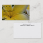 Carte De Visite Fleur tropicale de Frangipani de Plumeria (Devant / Derrière)