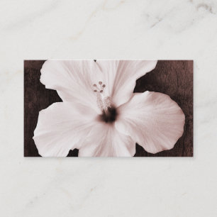 Carte De Visite Fleur tropicale de Sepia, Hibiscus d'Hawaï blanc