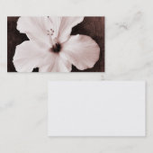 Carte De Visite Fleur tropicale de Sepia, Hibiscus d'Hawaï blanc (Devant / Derrière)
