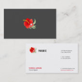 Carte De Visite Fleur tropicale (Gris d'argent glacé) (Devant / Derrière)