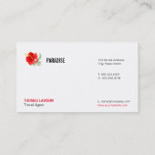 Carte De Visite Fleur tropicale (Gris d'argent glacé) (Dos)