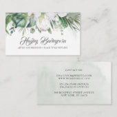 Carte De Visite Fleur tropicale - Protea et orchidées du roi blanc (Devant / Derrière)