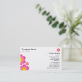 Carte De Visite Fleur vectorielle - Blanc (Debout devant)