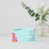 Carte De Visite Fleur vectorielle - Bleu glace (Debout devant)
