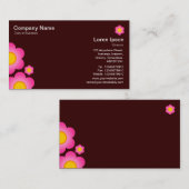 Carte De Visite Fleur vectorielle - Brown foncé (Devant / Derrière)