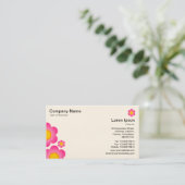 Carte De Visite Fleur vectorielle - (Carte Crème) (Debout devant)
