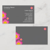 Carte De Visite Fleur vectorielle - gris (Devant / Derrière)