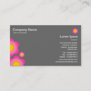 Carte De Visite Fleur vectorielle - gris