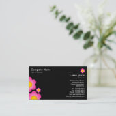 Carte De Visite Fleur vectorielle - Noir (Debout devant)