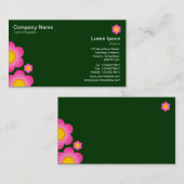 Carte De Visite Fleur vectorielle - Vert foncé (Devant / Derrière)