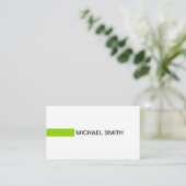 Carte De Visite Fleur vert moderne Professionnel Blanc clair (Debout devant)
