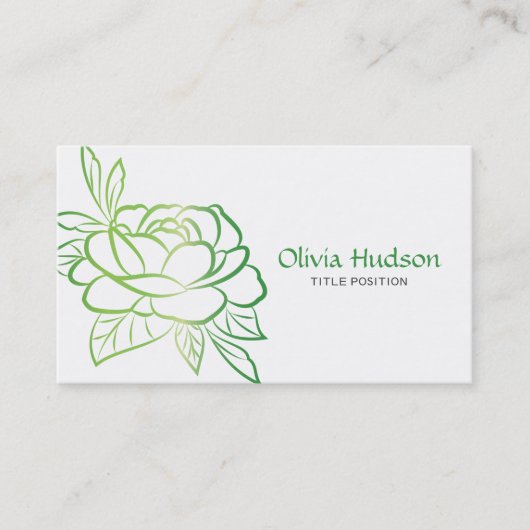 Carte De Visite Fleur verte (Devant)