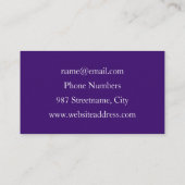 Carte De Visite Fleur verte abstraite moderne d'art fractal violet (Dos)