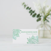 Carte De Visite Fleur verte artistique de Lotus sur le blanc (Debout devant)