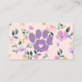 Carte De Visite Fleur Violet Animaux de compagnie Sitter Grossissa (Dos)
