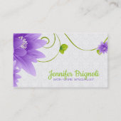 Carte De Visite Fleur violet blanc Damas (Devant)