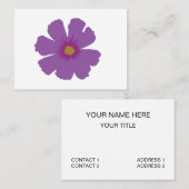 Carte De Visite Fleur Violette Florale (Devant / Derrière)