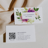 Carte De Visite Fleur vive | Code QR floral moderne