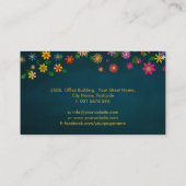 Carte De Visite Fleur Whimsical colorée (Dos)