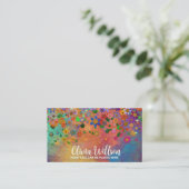 Carte De Visite Fleur Whimsical colorée (Debout devant)