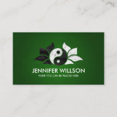 Carte De Visite Fleur Yin Yang Lotus - Marbre noir et blanc (Devant)