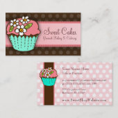 Carte de visite fleuri de petit gâteau (Devant / Derrière)