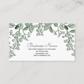 Carte de visite fleuri Feuille verdoyant (Dos)