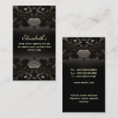 carte de visite fleuri noir (Devant / Derrière)