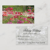 Carte de visite fleuri rose (Devant / Derrière)