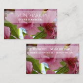 Carte de visite fleurie rose (Devant / Derrière)