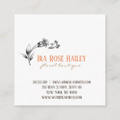 Carte de visite fleurissant de carré de conception (Dos)