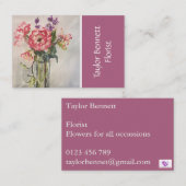 Carte De Visite Fleurissez l'art, fleur arrangeant, travailleurs (Devant / Derrière)