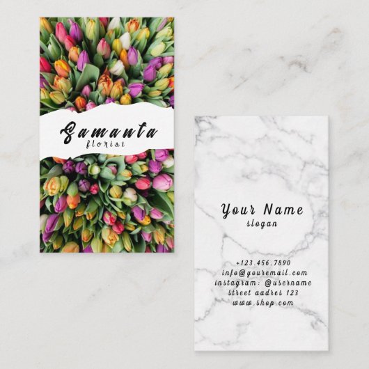 Carte de visite fleuriste (Devant / Derrière)