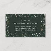 Carte De Visite Fleuriste à aquarelle Muted élégant vert (Dos)