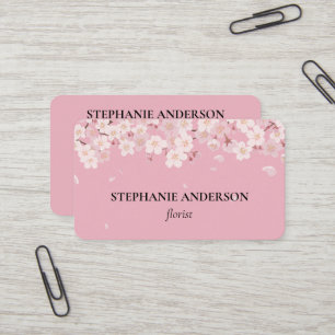 Carte De Visite Fleuriste à l'aquarelle rose élégante