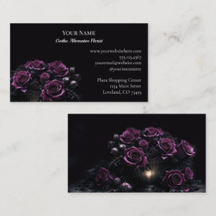 Carte De Visite Fleuriste alternative gothique florale sombre